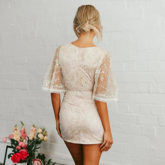 Hello Molly Evening Sun Dress Champagne - Picture 2 of 7